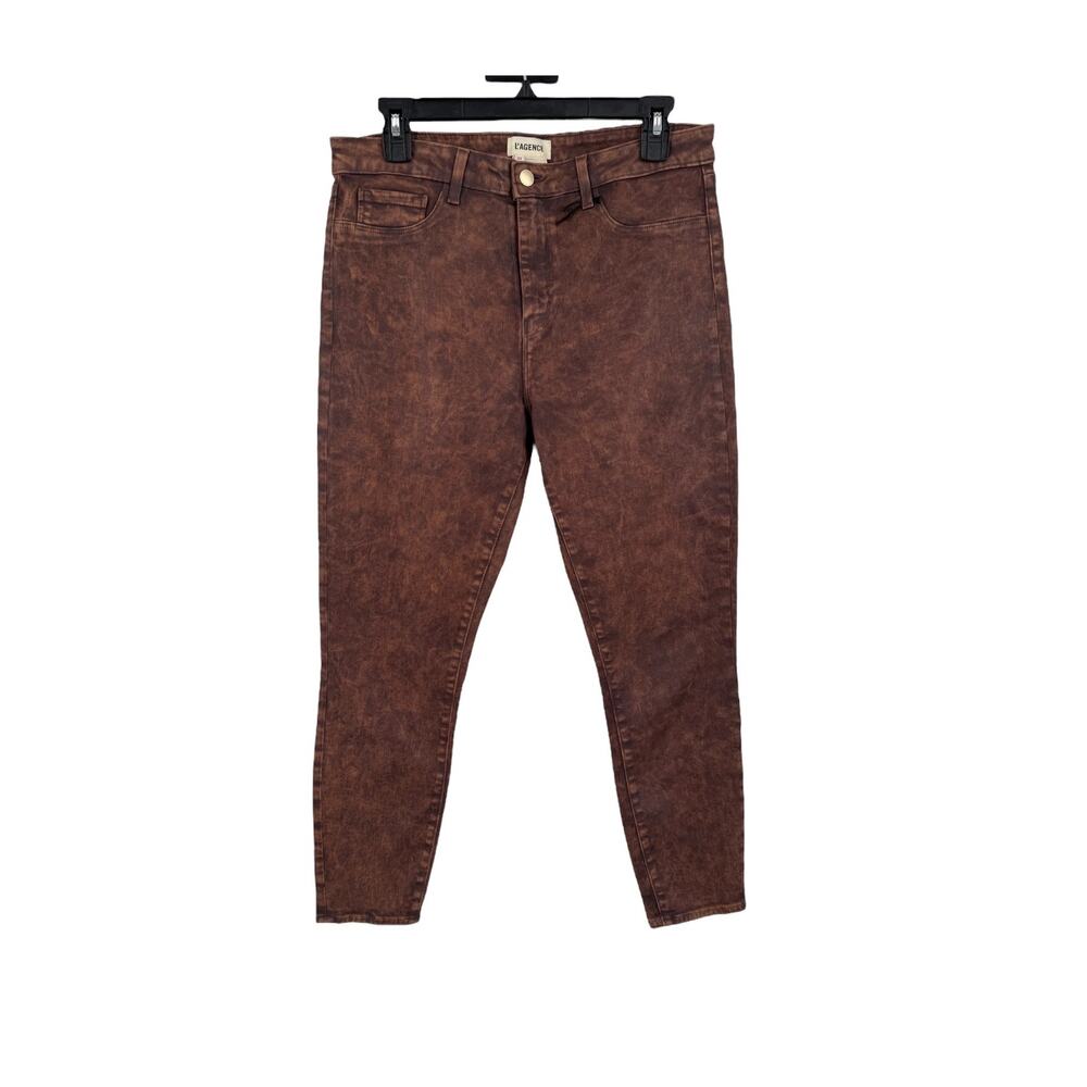 L'agence pants dark brown Margot high rise skinny brown coated size 31